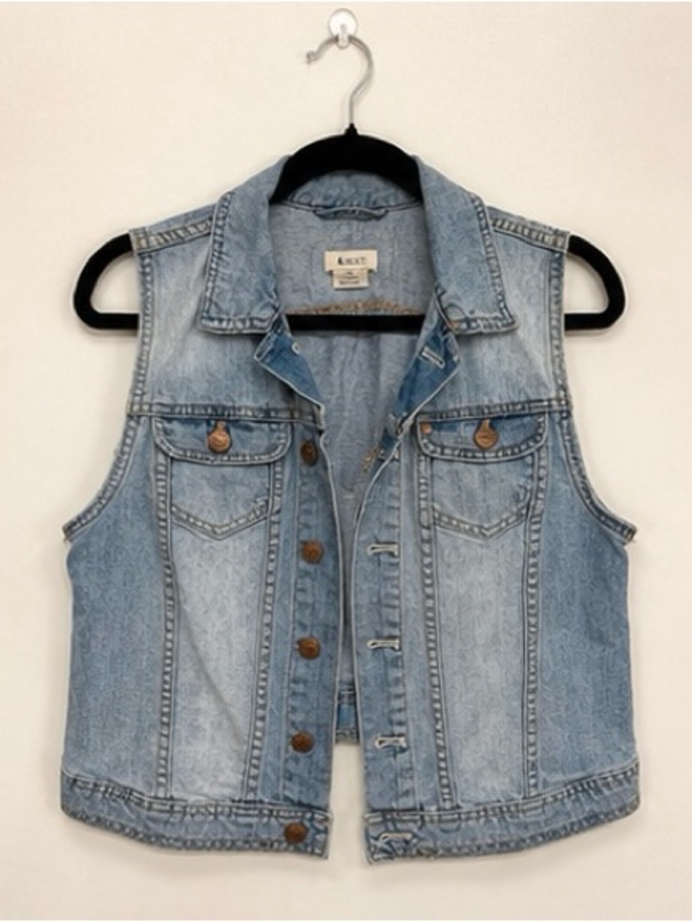H&M Light Wash Blue Denim Vest Size Small